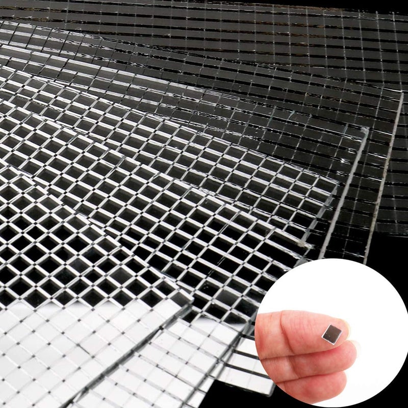jimtinso Self-Adhesive Real Glass Craft Mini Square Mirrors Mosaic Tiles(5 x 5mm,6 Sheet,3600Pcs) - Image 4